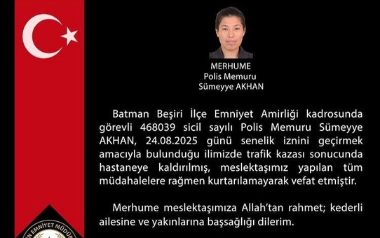 Polis Memuru Sümeyye Akhan Kazada Hayatını Kaybetti