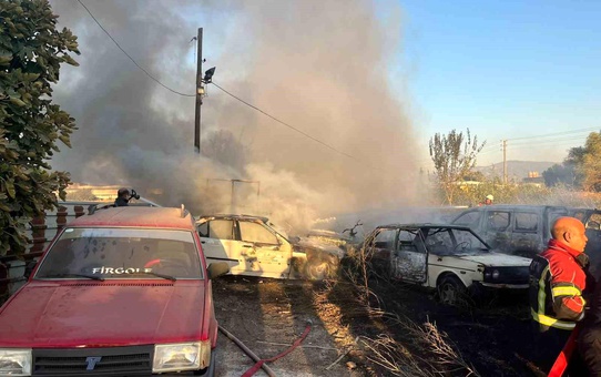 Aydın'da Otoparkta Yangın