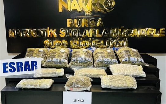 Bursa'da 15 Kilogram Esrar Ele Geçirildi