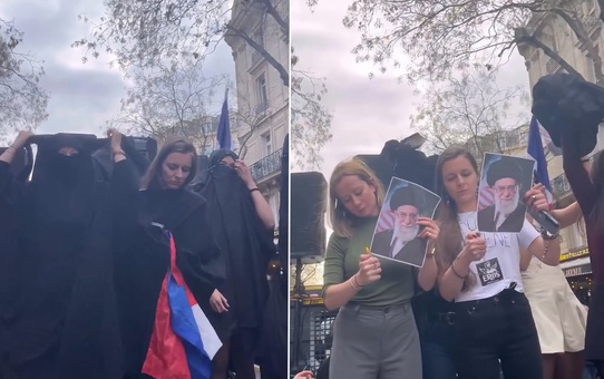 Parisli kadınlar İranlı hemcinsleri için soyundu