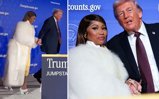 Trump ve dünyaca ünlü rapçi Nicki Minaj'dan el ele görüntü