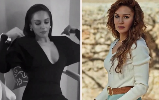 Sahra Şaş'ın dekoltesine ekipten jet müdahale