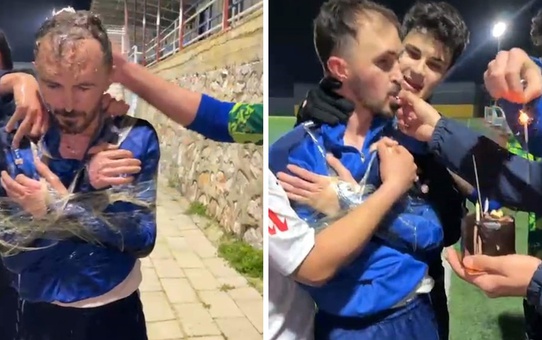 İlginç sürpriz! Daha önce gördüğünüz doğum günü kutlamalarını unutun