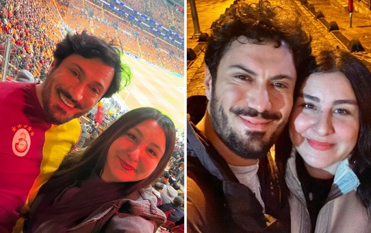 Ünlü çift evlilik yıldönümünü tribünde kutladı