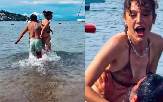 Bülent Şakrak, 16 yaş küçük sevgilisiyle deniz sezonunu açtı