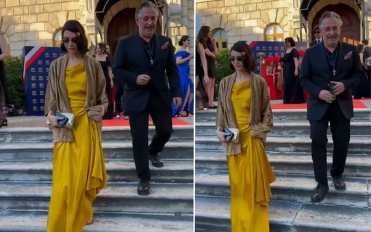 Cem Yılmaz ve Ahu Yağtu oğullarının mezuniyetinde bir araya geldi