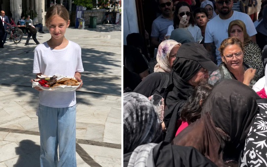Eyüp Sultan'da ziyaretçilere kurabiye ikram etmek isteyen genç kız hayatının şokunu yaşadı