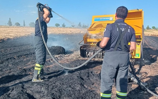 Adıyaman'da balya makinesinde çıkan yangın söndürüldü