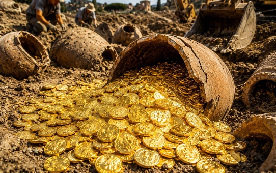 Su borusu döşerken 600 kiloluk hazine buldular