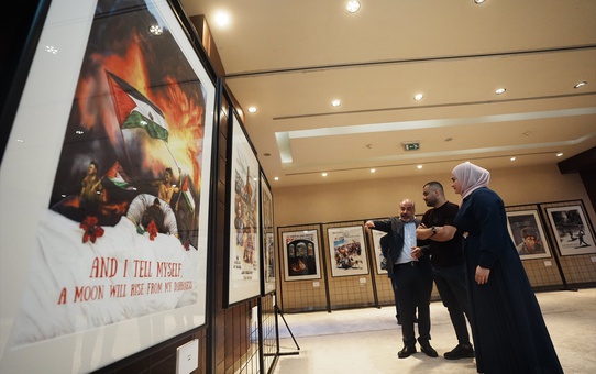 Filistin'de 'Sürgündeki Zeytin Ağacına Posterler' Sergisi