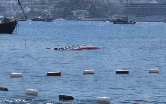 Bodrum'da Yelkenli Tekne Battı
