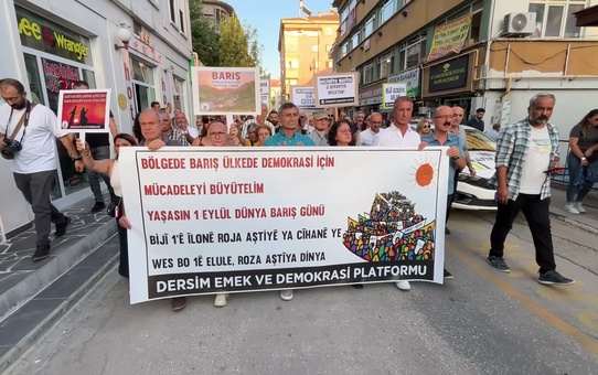 Tunceli'de 1 Eylül Dünya Barış Günü'nde Dersim Emek ve Demokrasi Platformu'ndan kalıcı barış ve demokratikleşme çağrısı