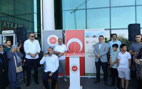 Bolu'da umreye gidecek 25 kişilik kafile dualarla kutsal topraklara uğurlandı