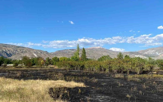 Erzincan'da anız yangını itfaiyenin hızlı müdahalesiyle çevreye yayılmadan söndürüldü
