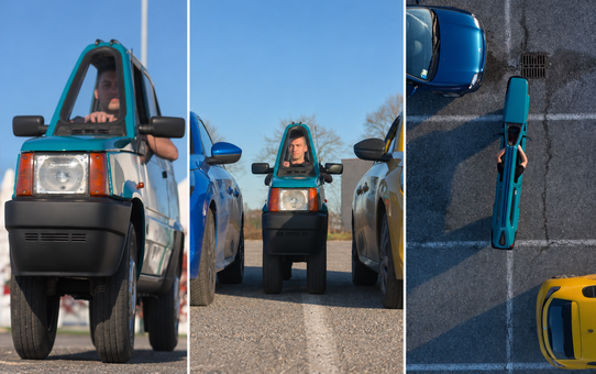 Dünyanın en dar otomobili görenleri şaşkına çevirdi! Sadece 50,20 cm