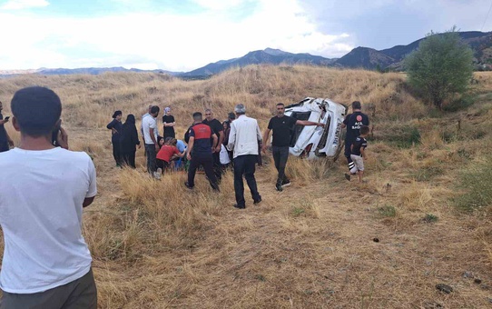 Bingöl'ün Genç ilçesinde otomobil şarampole yuvarlandı, 4 kişi yaralandı