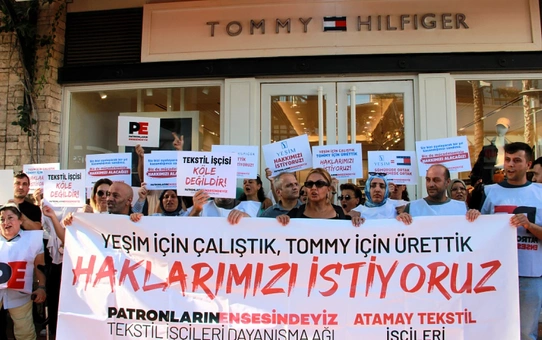 İzmir'de Atamay Tekstil işçileri alacakları için yeniden eyleme geçti