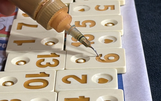 Eskişehir'de 10 yıldır okey taşı boyayan tek isim, emekli teknik ressam