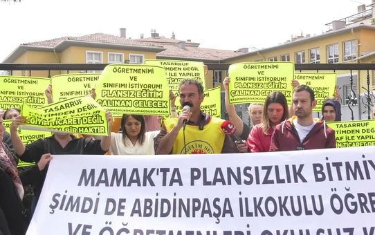 Abidinpaşa İlkokulu'nun boşaltılmasına Eğitim Sen ve velilerden tepki yağdı
