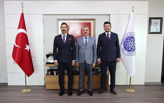 Tekirdağ Cumhuriyet Başsavcısı Yücel, NKÜ Rektörü Şahin'i makamında ziyaret etti