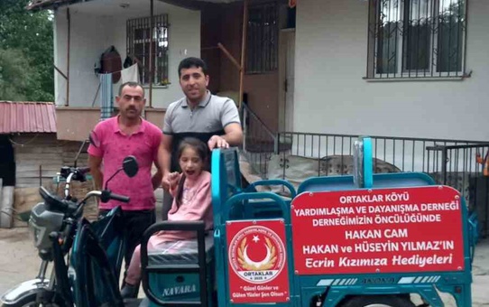 Samsun Havza'da engelli çocuğa hayırseverlerden elektrikli araç desteği