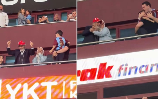 Trabzonspor gol attıkça Berat Albayrak ve ailesi coştu
