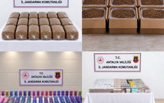 Antalya'da 3 ilçedeki kaçak tütün operasyonunda 500 kilogram tütün ele geçirildi