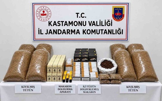 Kastamonu'da jandarma aramasında 5 bin 480 makaron ve 38 kilo tütün ele geçirildi