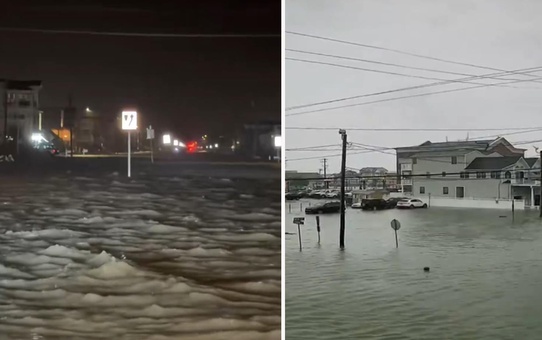 New Jersey'de sel yolları ve evleri vurdu, 70 binden fazla hane elektriksiz kaldı