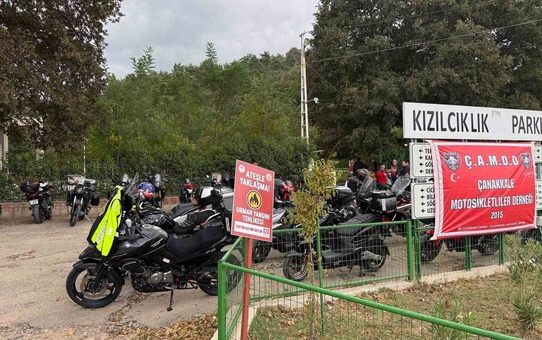 Çan Etili'deki pilav etkinliğinde 250 motosikletli buluştu, kask çağrısı yapıldı
