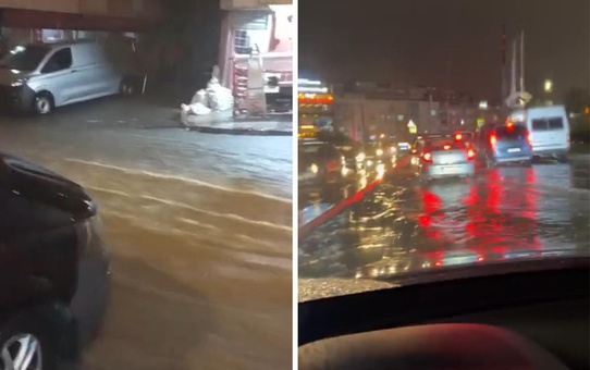 İstanbul'u sağanak vurdu! Yollar göle döndü, sürücüler mahsur kaldı