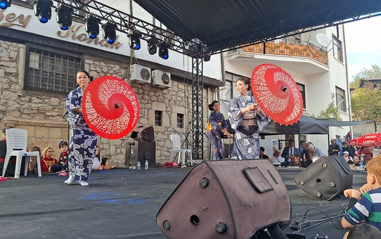 Japonya'dan gelen halk dansçıları Beypazarı Festivali'nde 'Erik dalı' ile renk kattı