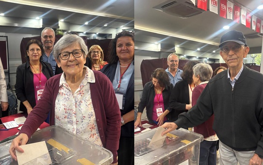 Özgür Özel'in annesi ve babası, Manisa Şehzadeler'de YENİ Parti ön seçiminde oy verdi