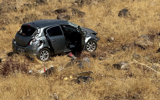 Şanlıurfa Siverek'te şarampole devrilen otomobildeki 2 kişi yaralandı