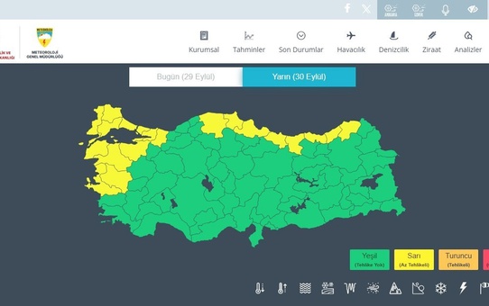 MGM, Karadeniz'de bu geceden itibaren metrekareye 60 kiloya kadar yağış uyarısı verdi