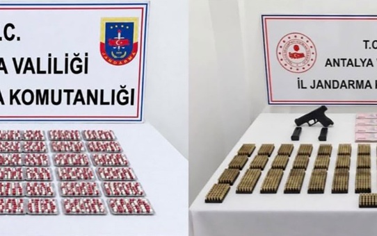 Antalya'da 2 şüpheliye yönelik aramalarda 1284 sentetik hap bulundu