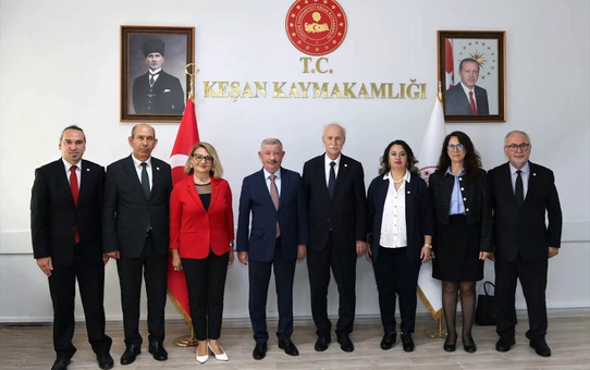 Trakya Üniversitesi Rektörü Hatipler, Keşan Kaymakamı Mercan ile iş birliğini görüştü