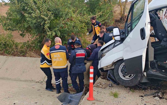 Tekirdağ Malkara'da balık yüklü kamyonet su kanalına savruldu, 2 kişi yaralandı