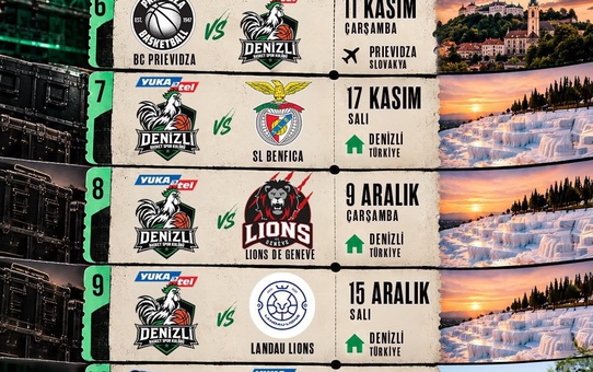 Y. Denizli Basket, FIBA Europe Cup'ta 10 maçlık grup maratonuna 6 Ekim'de başlıyor