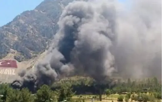 Eğirdir Dağ Komando Okulu'nda Yangın Çıktı