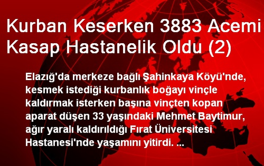 Kurban Keserken 3883 Acemi Kasap Hastanelik Oldu (2)