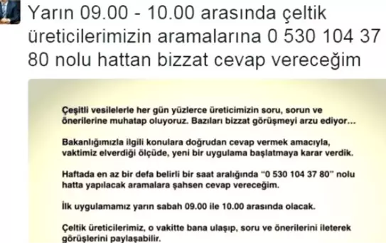 Bakanın Telefonu Yoğunluktan Meşgul Olunca, Çiftçiler Dertlerini Sesli Mesajla Anlattı