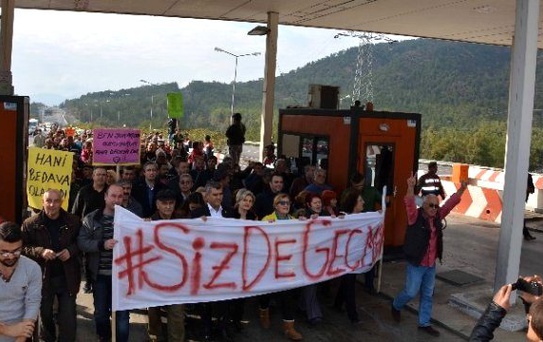 Göcek Tüneli'ndeki Geçiş Ücreti Protesto Edildi