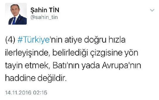 Ak Partili Tin'den,schulz'a Tepki
