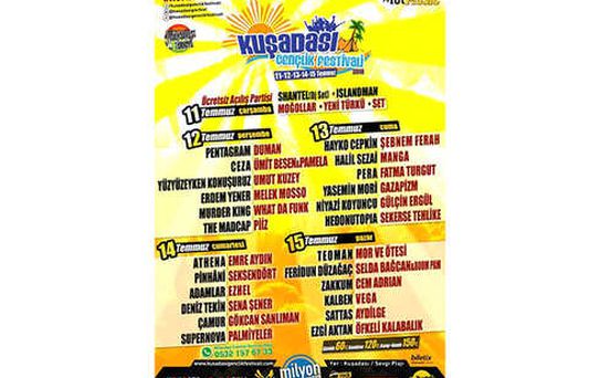 Kuşadası Gençlik Festivali 11-15 Temmuz'da