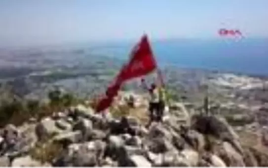 ANTALYA Bayrak için zirveye işte böyle tırmandılar