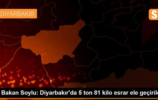 Bakan Soylu: Diyarbakır'da 5 ton 81 kilo esrar ele geçirildi