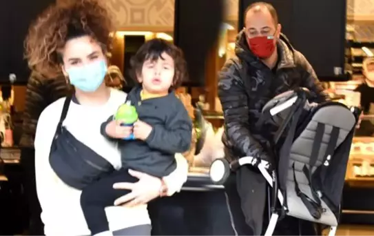 Sarp Apak ve ailesi alışverişte... Baba gibi baba!