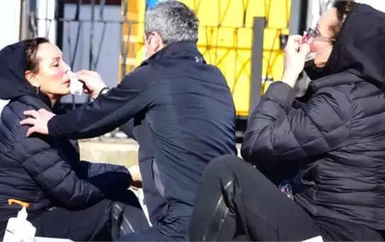 Ahu Tuğbay tekneden inerken düştü
