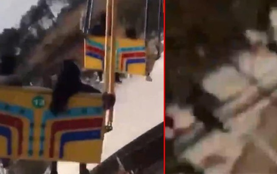 Lunaparkta korkunç kaza! Salıncaklar yere düştü, kaza anı amatör kameraya yansıdı